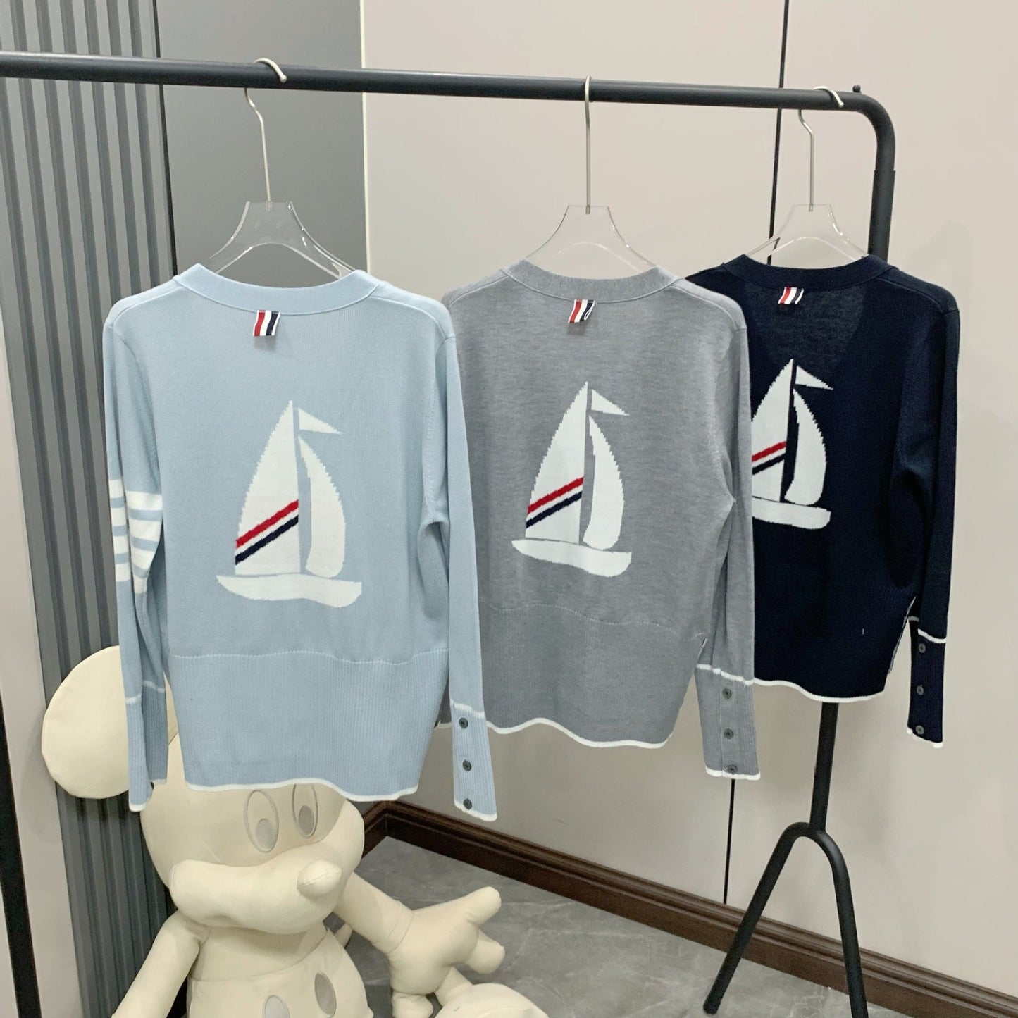 2025SS Back sailboat cardigan THOM TREND