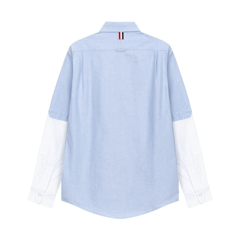 White and grey colorblock shirt(副本) THOM TREND