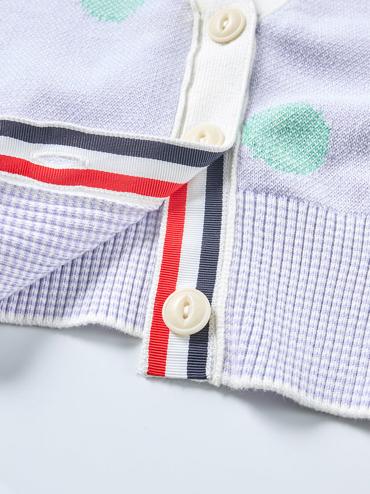 Four-Stripe Pink V-Neck Cardigan(副本) THOM TREND
