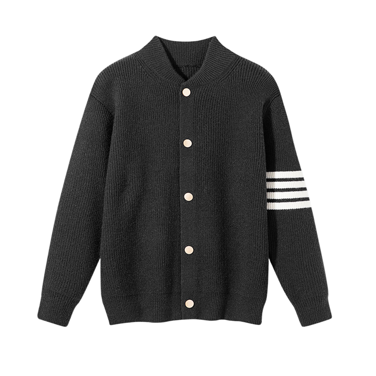 single-breasted knit sweater