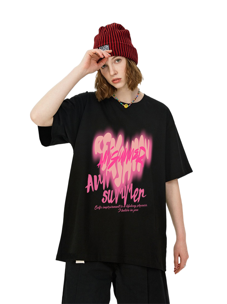 Heart Print Short-Sleeve THOM TREND