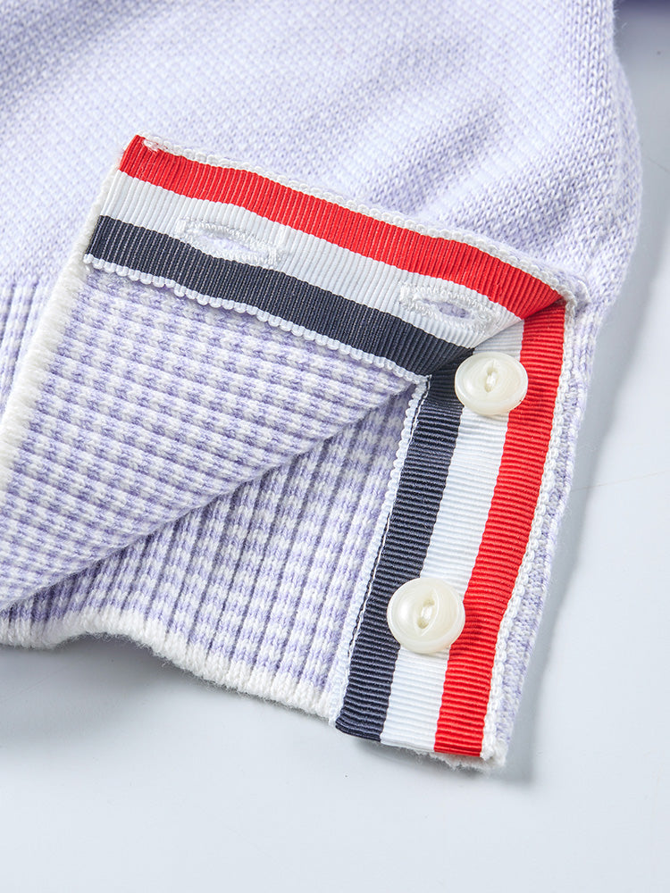 Four-Stripe Pink V-Neck Cardigan(副本) THOM TREND