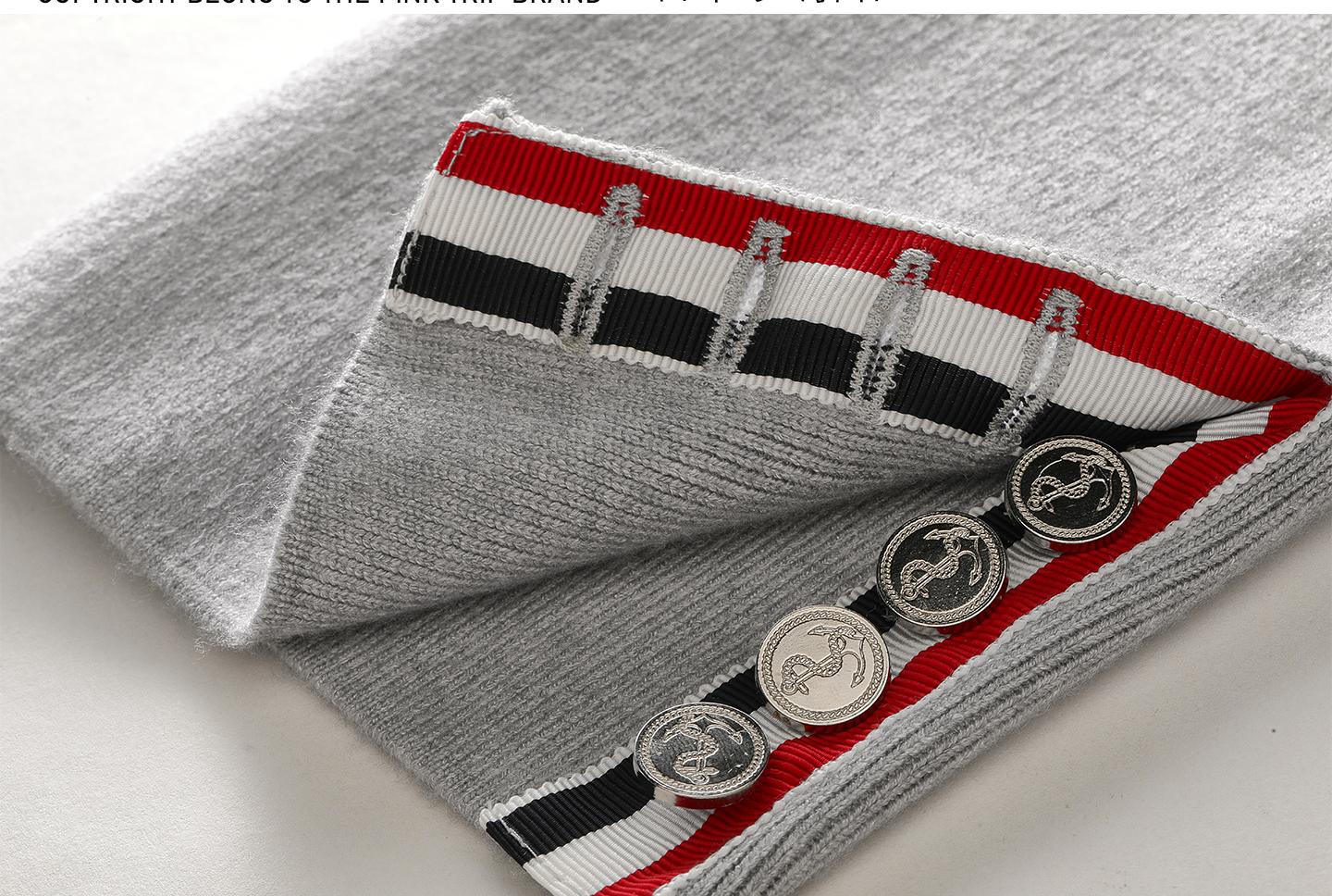 2025SS Suit collar mid-length knitted jacket THOM TREND