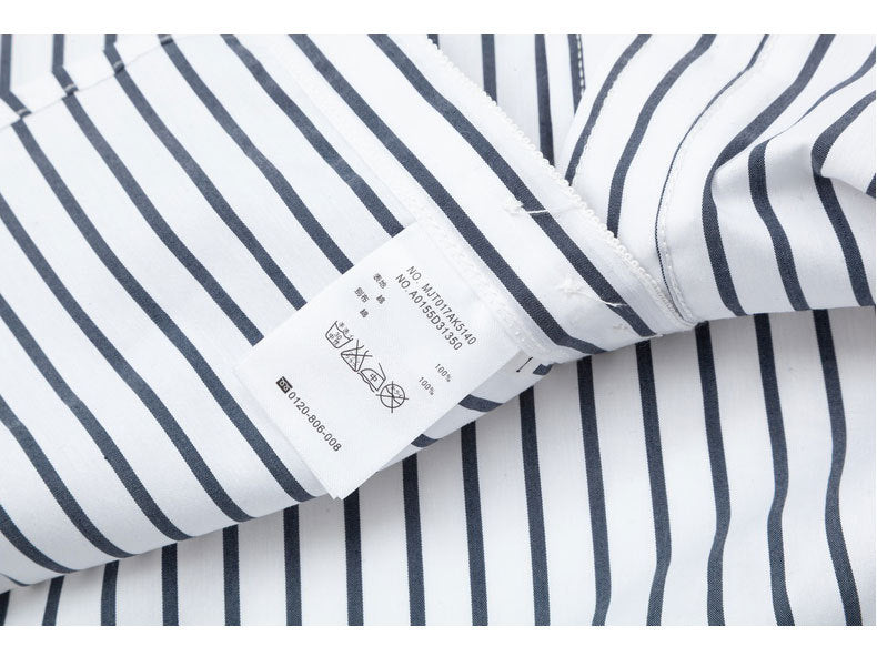 Blue and white patchwork shirt(副本) THOM TREND