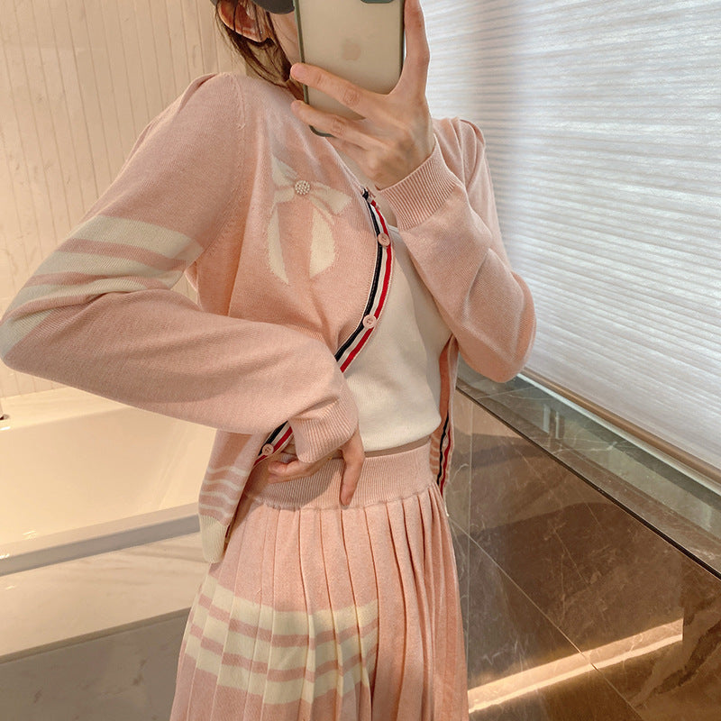 Wool Knit Cardigan Pleated Skirt Set(副本) THOM TREND