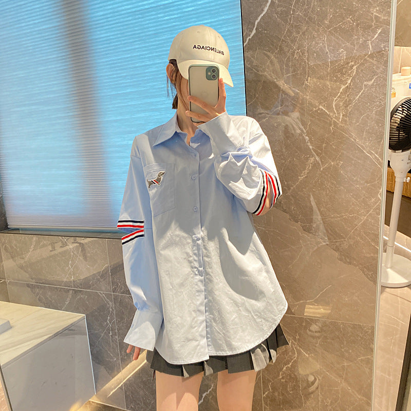 Women's Pink Striped Shirt(复制) THOM TREND