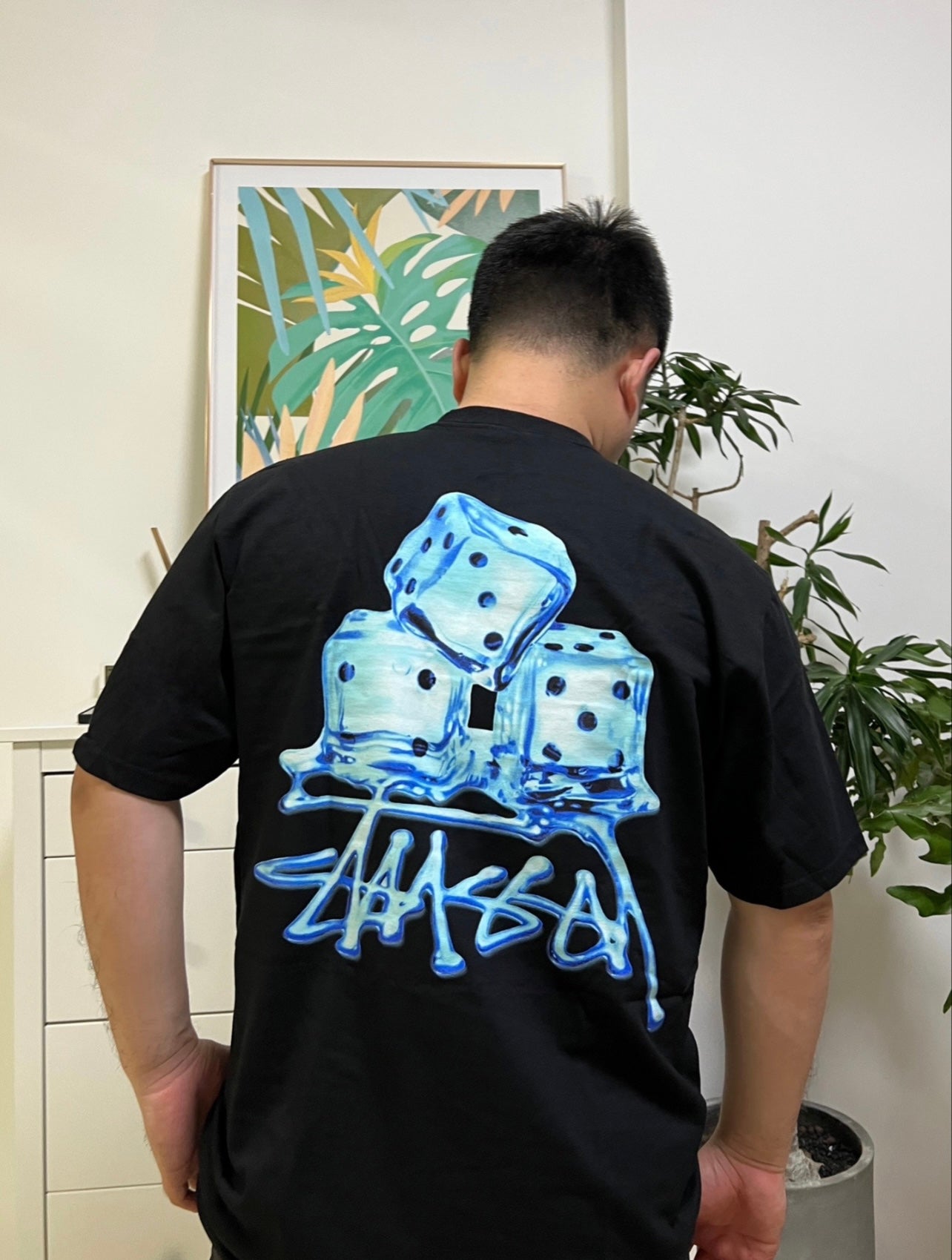 Ice cube pattern short-sleeved T-shirt