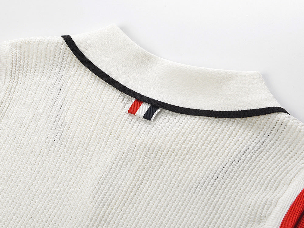 폴로넥 민소매 조끼