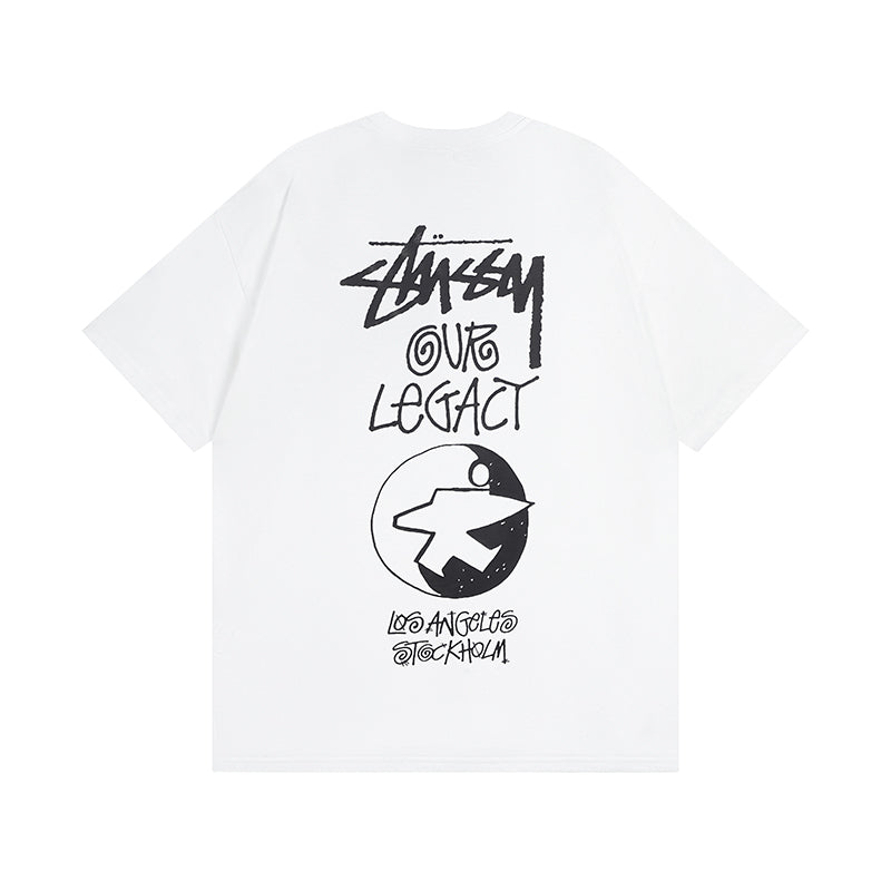 Surfing lettering short-sleeved T-shirt