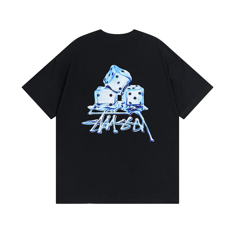 Ice cube pattern short-sleeved T-shirt