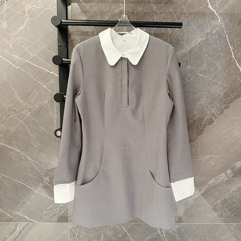 Hooded contrast cardigan and skirt set(复制) THOM TREND