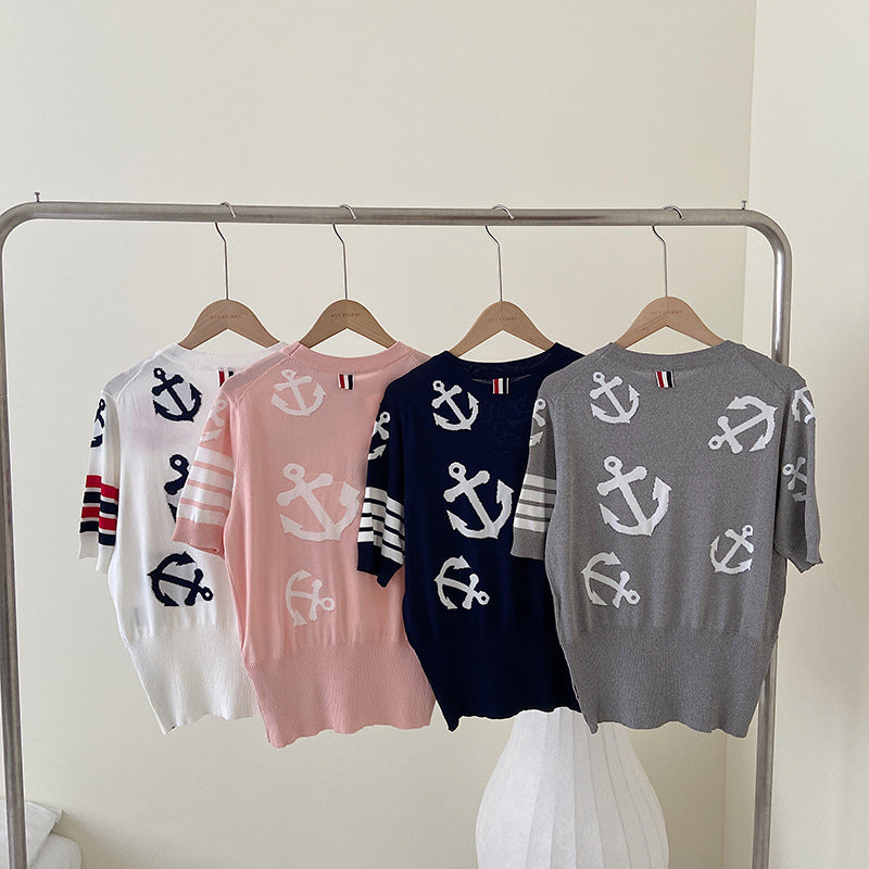 Round neck high waist T-shirt