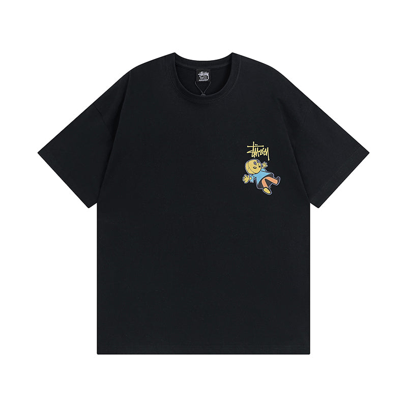 Doll print short-sleeved T-shirt