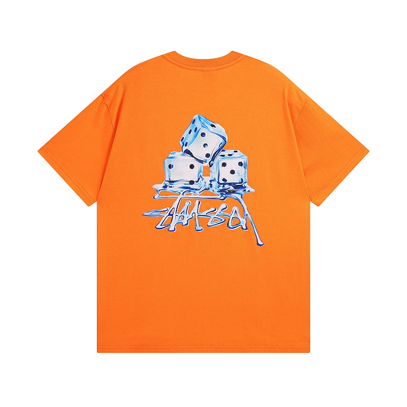 Ice cube pattern short-sleeved T-shirt