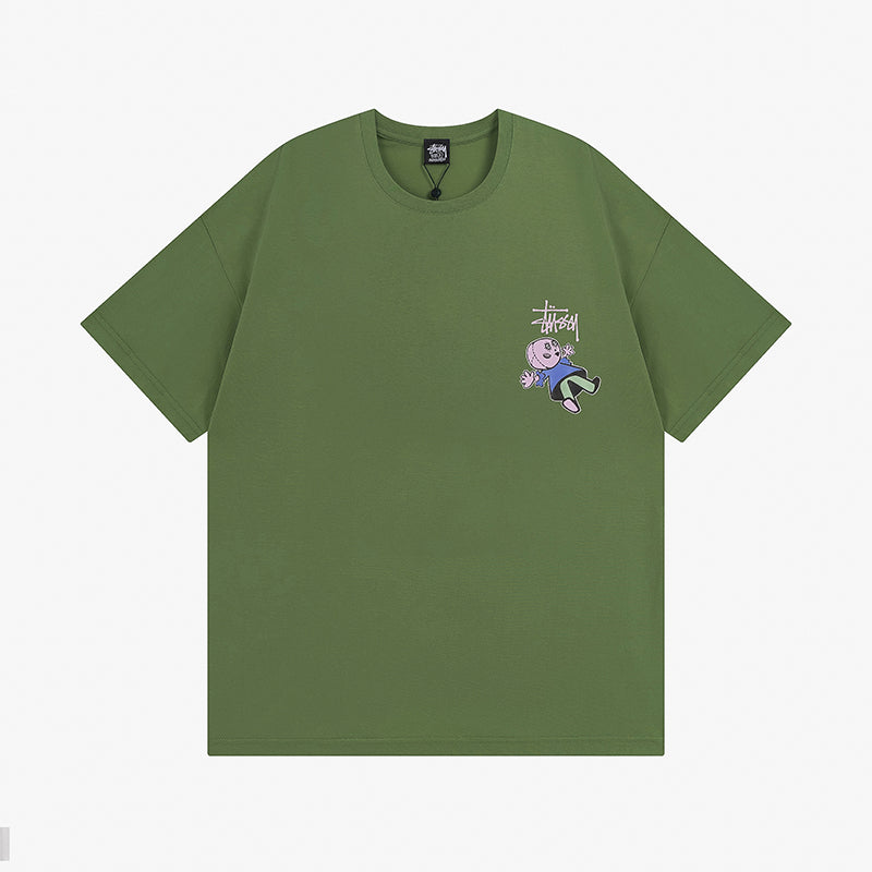 Doll print short-sleeved T-shirt