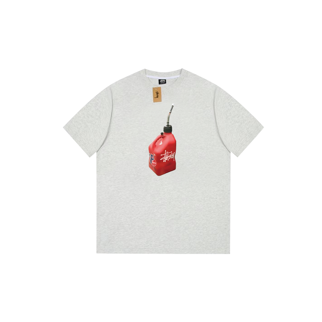 Gasoline barrel print T-shirt