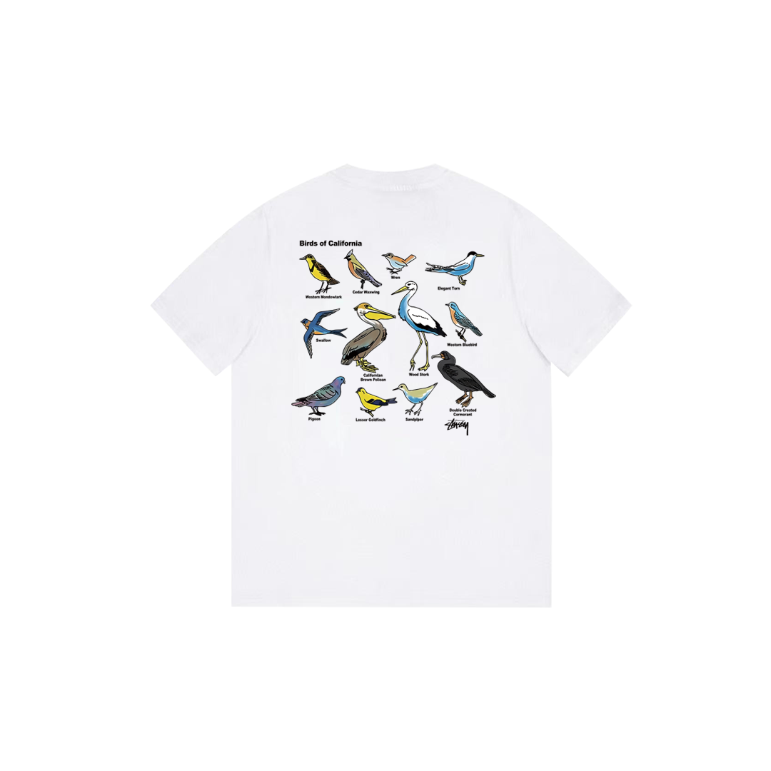 bird print T-shirt