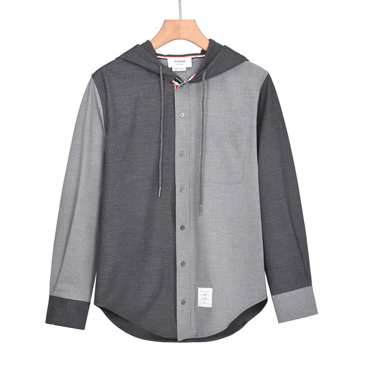 2025SS color-block hooded shirt THOM TREND