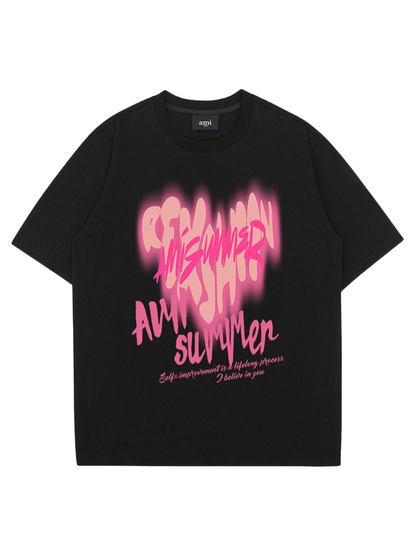 Heart Print Short-Sleeve THOM TREND