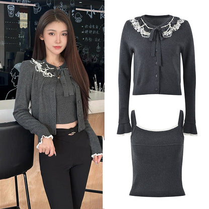 2025SS Cardigan + suspenders set THOM TREND