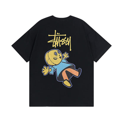 Doll print short-sleeved T-shirt