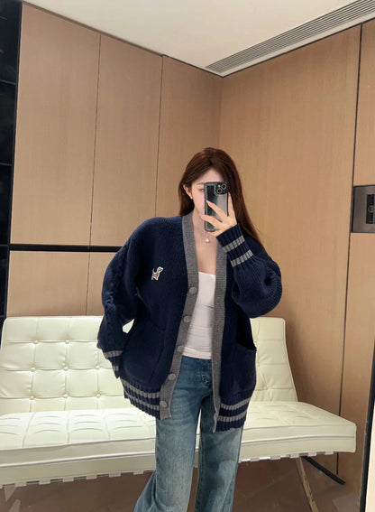 2025SS Puppy Color Striped Cardigan THOM TREND