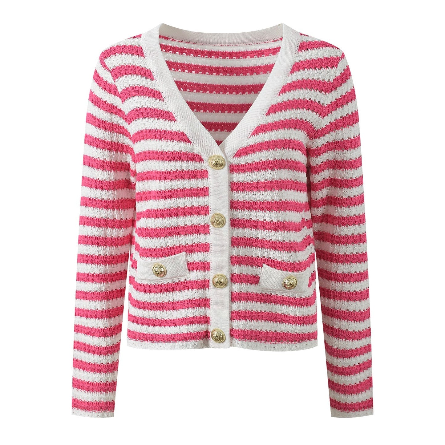 2025SS striped contrast cardigan THOM TREND