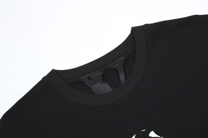 Rose lettering embroidered T-shirt