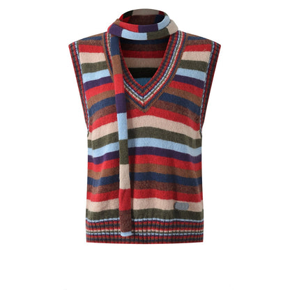 2025SS  Colorful striped lace-up vest THOM TREND