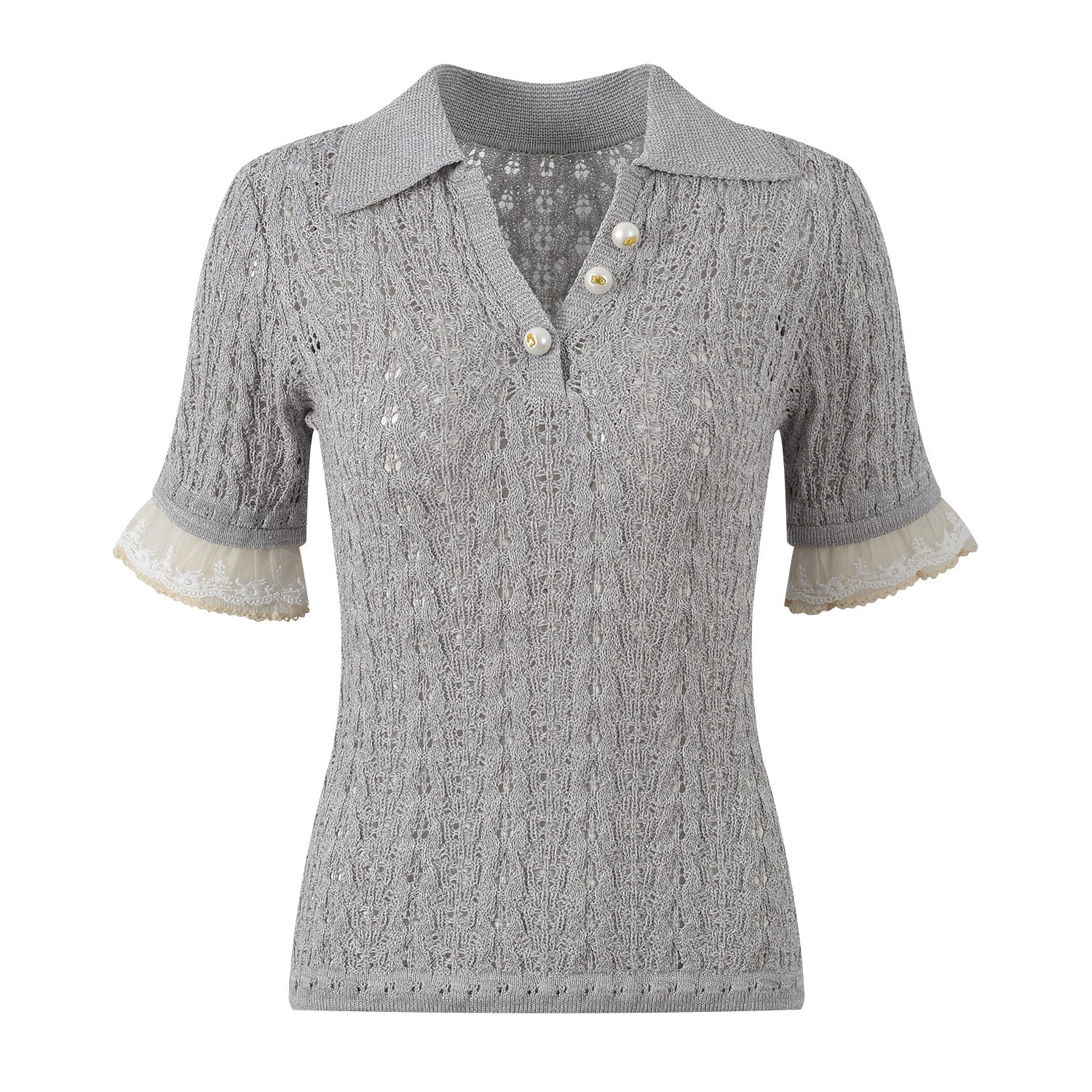 2025SS Lace knit short sleeves THOM TREND