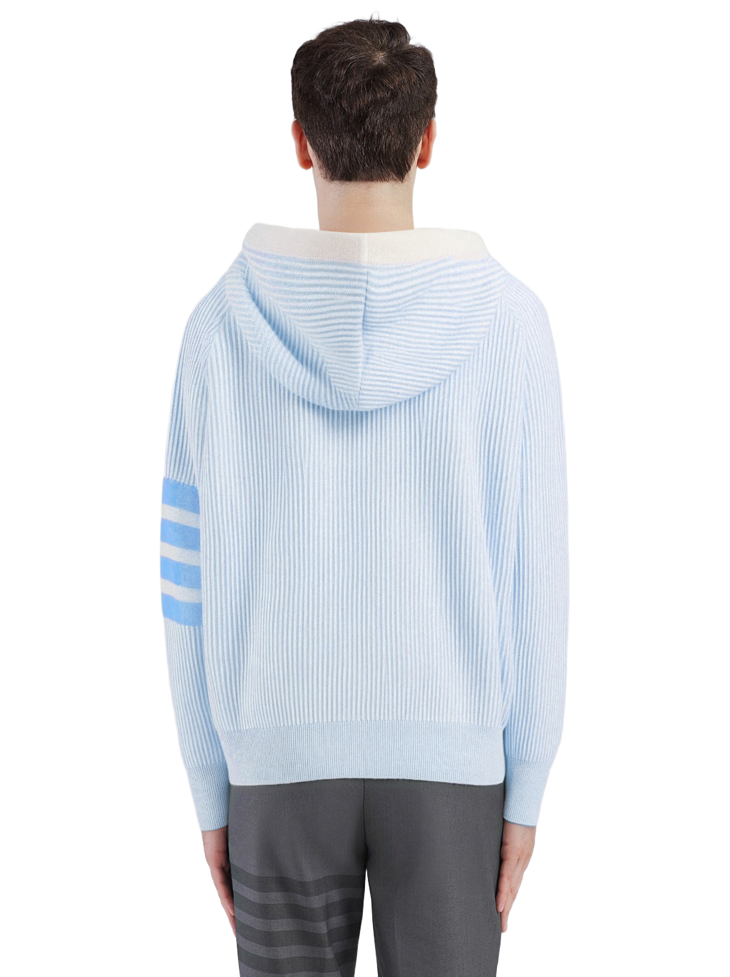 2025SSS striped knit zip-up hoodie THOM TREND