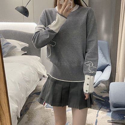 2025SS  Dog pattern pullover sweater THOM TREND