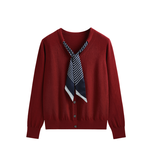 2025SS Tie-knitted scarf bow cardigan THOM TREND
