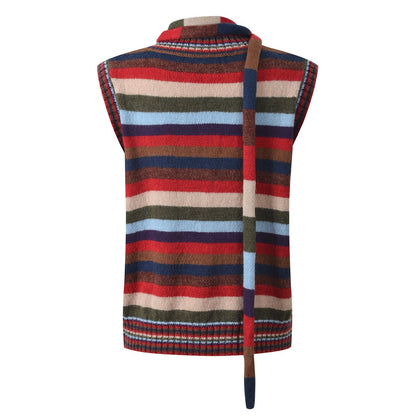 2025SS  Colorful striped lace-up vest THOM TREND