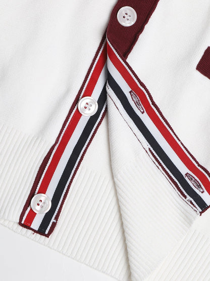 2025SSS Red and white sweater jacket THOM TREND