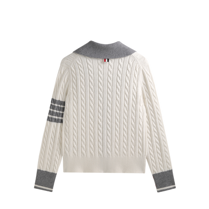 2025SS Lapel Cable Cardigan Sweater THOM TREND