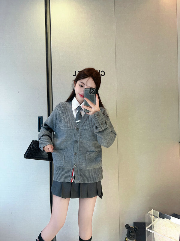 2025SS  Small check cardigan THOM TREND