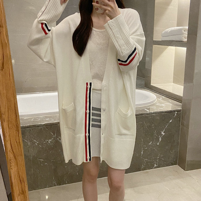 2025SS  Three-color stripe long cardigan THOM TREND