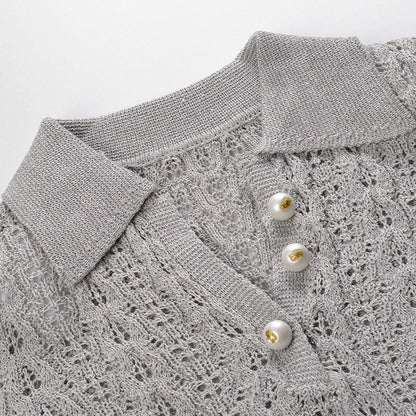 2025SS Lace knit short sleeves THOM TREND