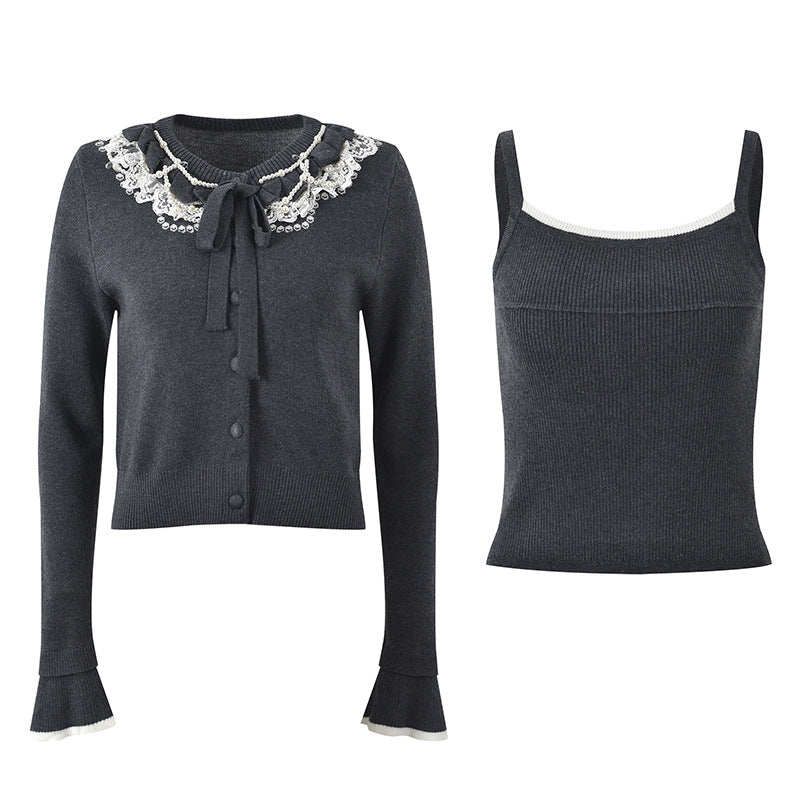 2025SS Cardigan + suspenders set THOM TREND