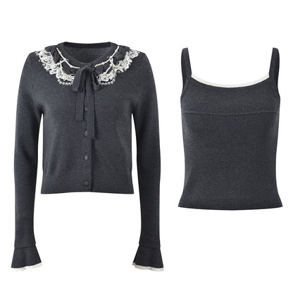 2025SS Cardigan + suspenders set THOM TREND