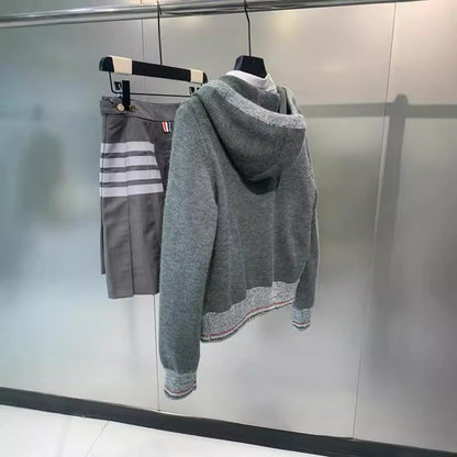 2025SS Hooded knitted cardigan THOM TREND