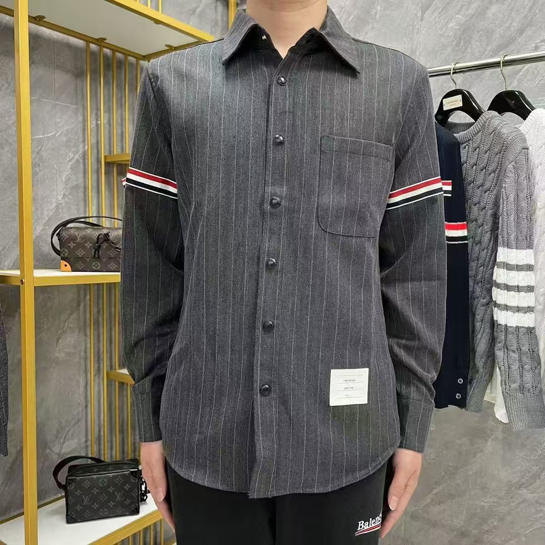 2025SSS striped long-sleeved shirt THOM TREND