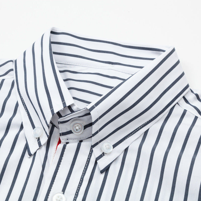 Blue and white patchwork shirt（副本） THOM TREND