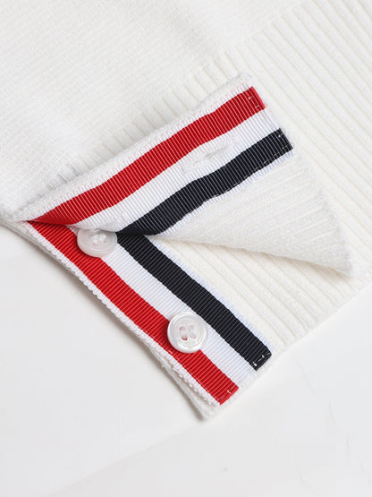 2025SSS Red and white sweater jacket THOM TREND