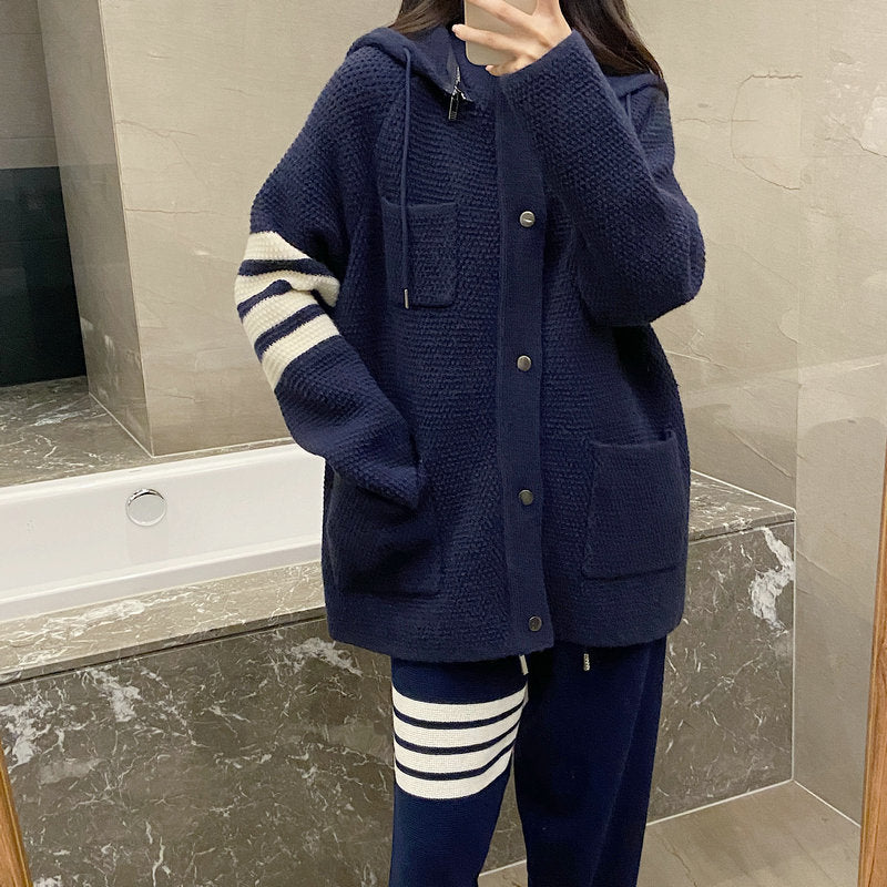 2025SS  Hooded knitted cardigan THOM TREND