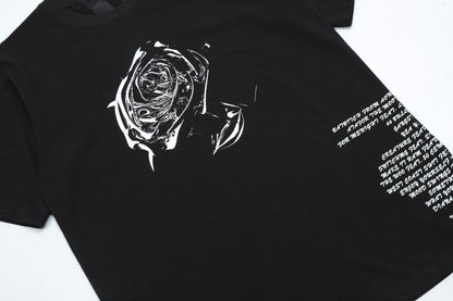 Rose lettering embroidered T-shirt