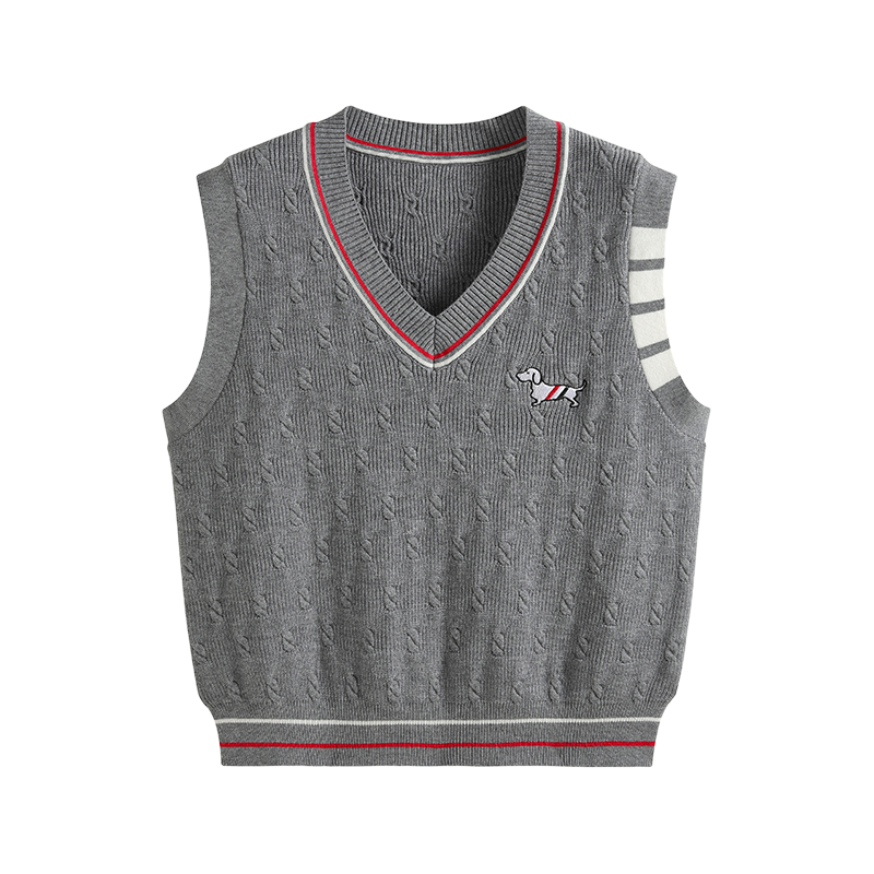 2025SS Puppy Embroidered Sweater Vest THOM TREND