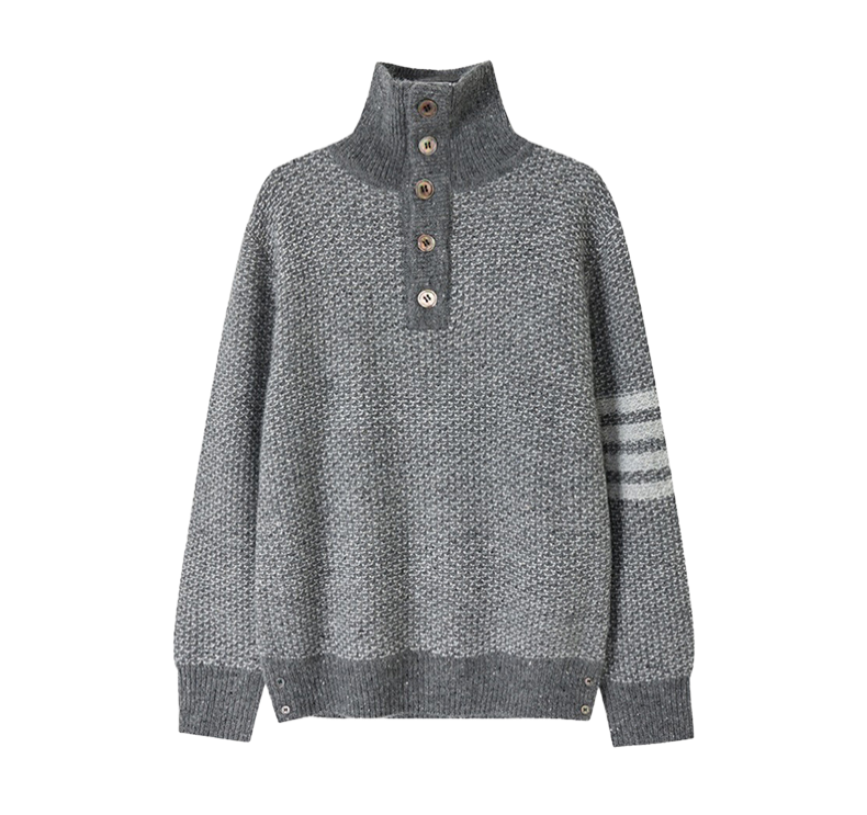 Chunky knit lapel sweater THOM TREND