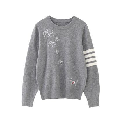 Color-block jacquard sweater